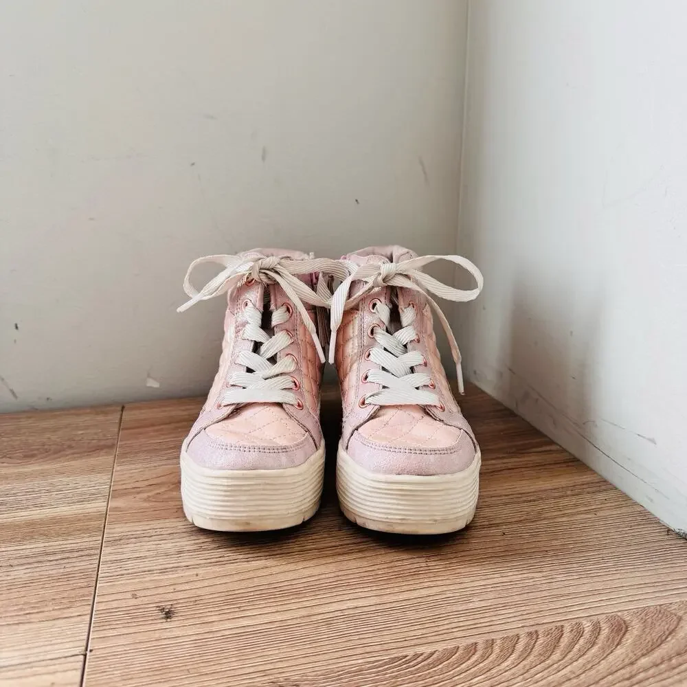 Skechers Street Elevated Pink Booties Girls Size 13